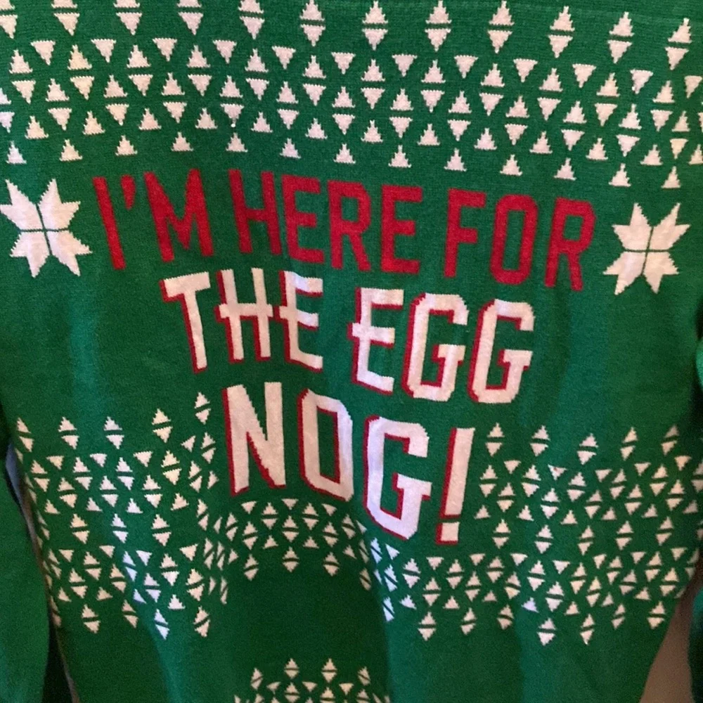 Mossimo Ugly Christmas Sweater, I’m Here For The Egg Nog! Size S - Picture 2 of 7